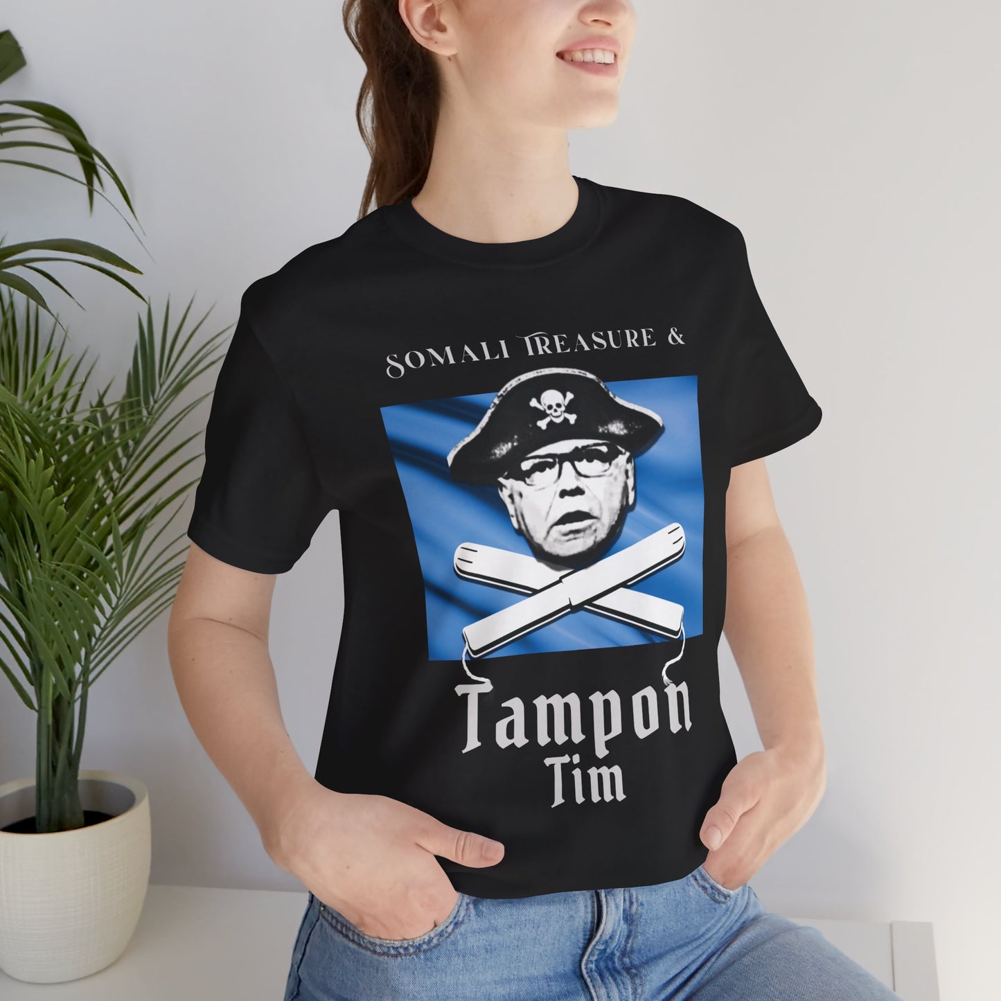 Somali Treasure & “Tampon Tim” Pirate Satire Graphic T-Shirt